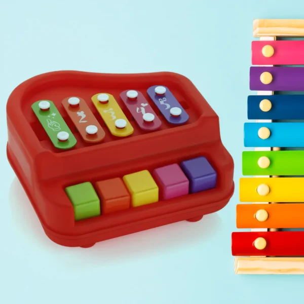 2 in 1 Baby Piano Xylophone Toy – Educational Musical Toy for Toddlers (1 Pc) - Image 6