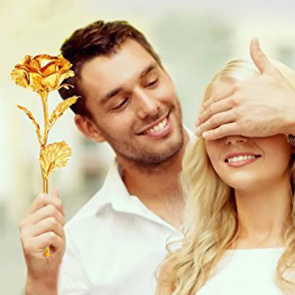 Luxury Decorative Gold Plated Artificial Golden Rose with Premium Gift Box - Image 3