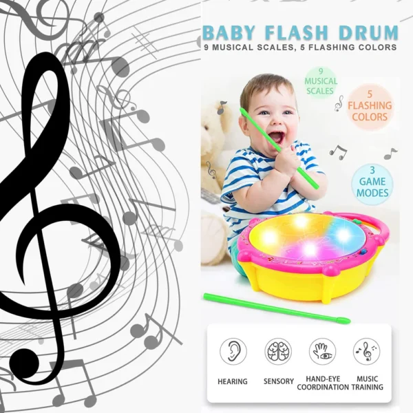 Flash Drum Toy – Colorful Musical Drum with Light Effects, Best Gift for Kids - Image 6