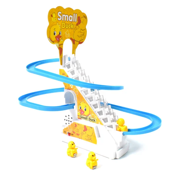 Duck Climb Stairs Toy Roller Coaster with Flashing Lights & Music (3 Ducks) - Image 6