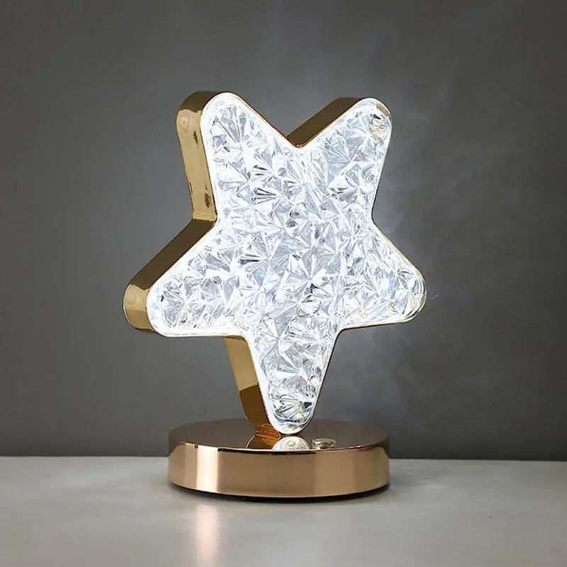Star Crystal Diamond Touch Lamp – USB Rechargeable, 3-Way Dimmable - Image 7