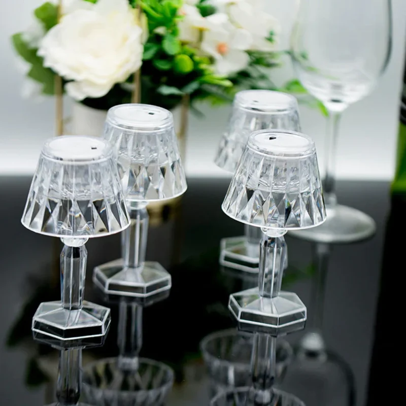 2in1 Transparent Mini Crystal Table Lamp with Reflection Light – Portable LED Bedside Decor Lamp - Image 7