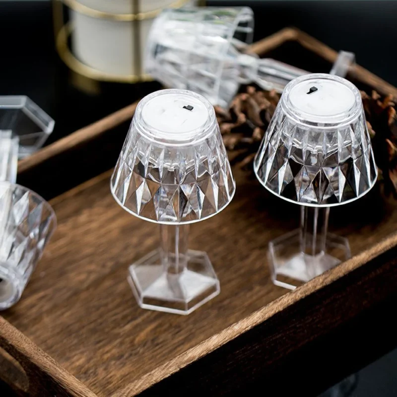 2in1 Transparent Mini Crystal Table Lamp with Reflection Light – Portable LED Bedside Decor Lamp - Image 8