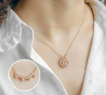 Stylish Rose Gold Plated Four Heart Pendant | Gold-Plated Brass & Copper with Cubic Zirconia