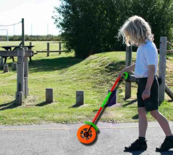 Plastic Push Wheel Toy with Handle & Lights | Single Wheel Run Toy for Kids