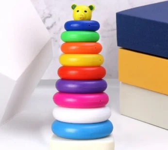 Plastic Teddy Stacking Ring Toy – 9-Piece Jumbo Educational Stack-Up Toy for Babies & Toddlers