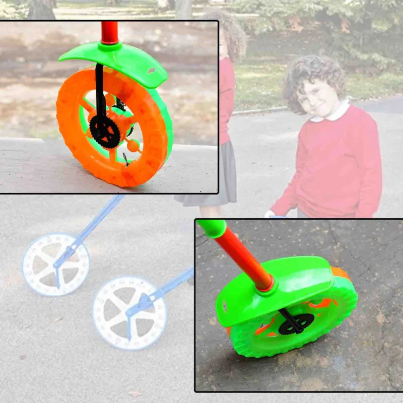 Plastic Push Wheel Toy with Handle & Lights | Single Wheel Run Toy for Kids - Image 2