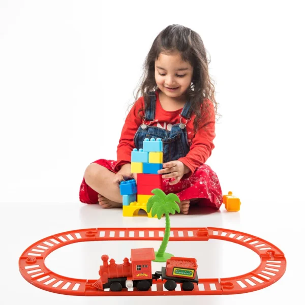 World Express Mini Train Play Set for Kids | Wind-Up Toy Train with Tracks & Accessories