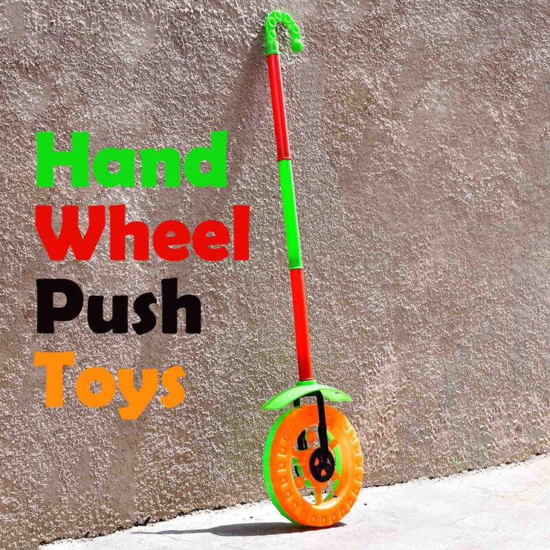 Plastic Push Wheel Toy with Handle & Lights | Single Wheel Run Toy for Kids - Image 3