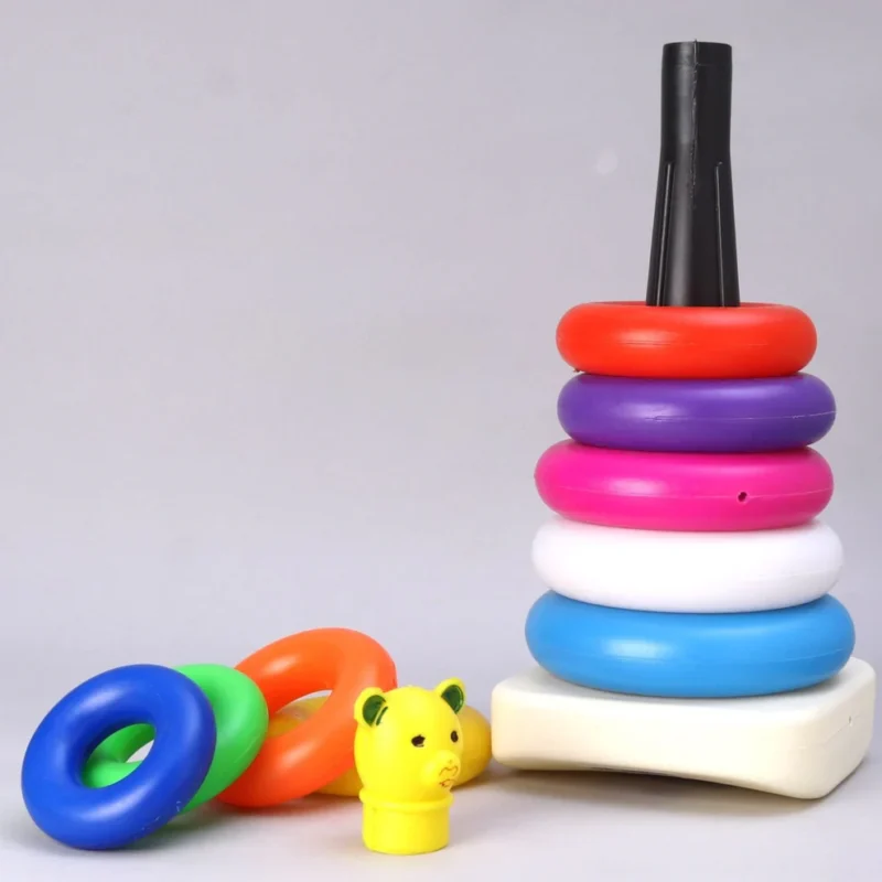 Plastic Teddy Stacking Ring Toy – 9-Piece Jumbo Educational Stack-Up Toy for Babies & Toddlers - Image 3