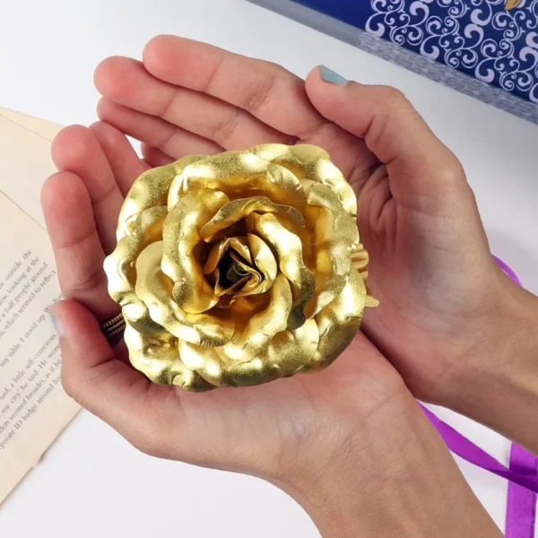 Luxury Decorative Gold Plated Artificial Golden Rose with Premium Gift Box - Image 8