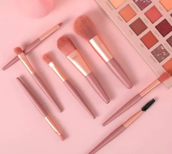 8-Piece Mini Makeup Brush Kit – Portable Premium Synthetic Set with Case (Mix Colors)