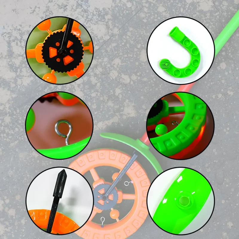 Plastic Push Wheel Toy with Handle & Lights | Single Wheel Run Toy for Kids - Image 5