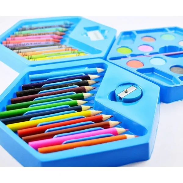 46-Piece Plastic Art Colour Set for Kids | Crayons, Watercolors, Sketch Pens, Oil Pastels & Accessories - Image 5