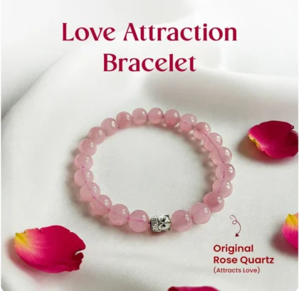 Natural Rose Quartz Crystal Bracelet – IGL Certified Pink Crystal for Healing & Style