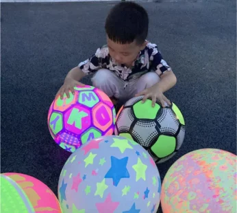 LED Flashing Bouncy Ball for Kids | Soft Rubber Light-Up Stress Relief Toy (1 Pc Only, Assorted Colors)