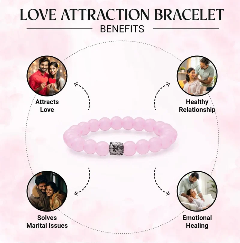 Natural Rose Quartz Crystal Bracelet – IGL Certified Pink Crystal for Healing & Style - Image 4